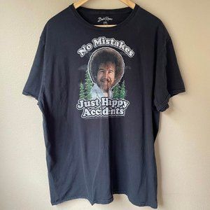 Bob Ross No Mistakes Just Happy Accidents Graphic Shirt Men's 2XL